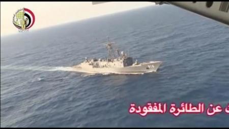 An Egyptian military search boat takes part in a search operation for the EgyptAir plane that disappeared in the Mediterranean Sea in this still image taken from video May 19, 2016. Egyptian Military/Handout via Reuters TV